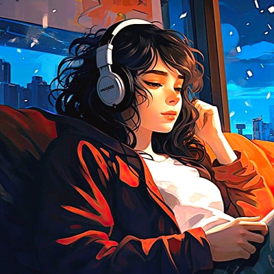 femme se reposant en écoutant de la musique
